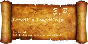Bordás Pompónia névjegykártya